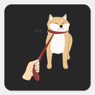 Cute shiba inu   Grappig ontwerp van de nope hond Vierkante Sticker