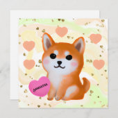 Cute Shiba Inu Hearts | Voor Hondenliefhebber (Voorkant / Achterkant)