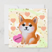 Cute Shiba Inu Hearts | Voor Hondenliefhebber (Voorkant)