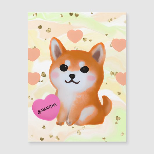 Cute Shiba Inu Hearts | Voor Hondenliefhebber (Voorkant)