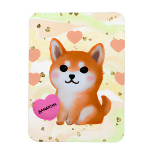 Cute Shiba Inu Hearts   Voor Hondenliefhebber Magneet