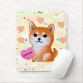 Cute Shiba Inu Hearts | Voor Hondenliefhebber Muismat (Met muis)