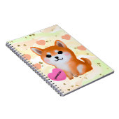 Cute Shiba Inu Hearts | Voor Hondenliefhebber Notitieboek (Rechterzijde)