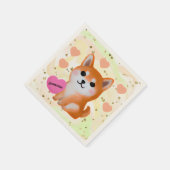 Cute Shiba Inu Hearts | Voor Hondenliefhebber Servet (Hoek)