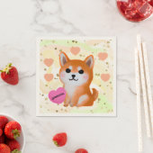Cute Shiba Inu Hearts | Voor Hondenliefhebber Servet (Insitu)