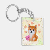 Cute Shiba Inu Hearts | Voor Hondenliefhebber Sleutelhanger (Voorkant Links)