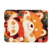 Cute Shiba Inu Hugging Panda Plush Magneet (Horizontaal)