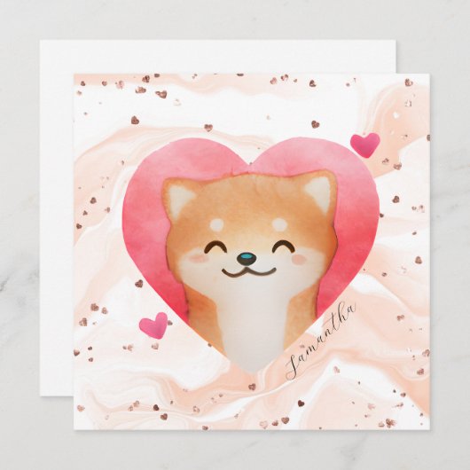 Cute Shiba Inu in een hart (Voorkant / Achterkant)
