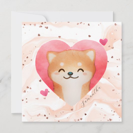Cute Shiba Inu in een hart (Voorkant)