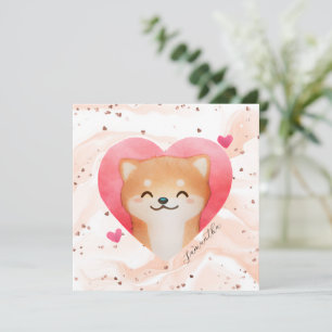Cute Shiba Inu in een hart