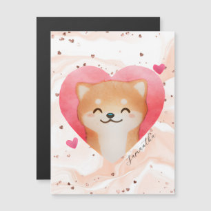 Cute Shiba Inu in een hart