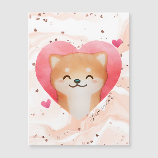 Cute Shiba Inu in een hart (Voorkant)