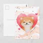 Cute Shiba Inu in een hart Briefkaart (Voorkant / Achterkant)