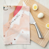 Cute Shiba Inu in een hart Theedoek (Quarter Fold)