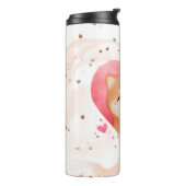 Cute Shiba Inu in een hart Thermosbeker (Gedraaid links)