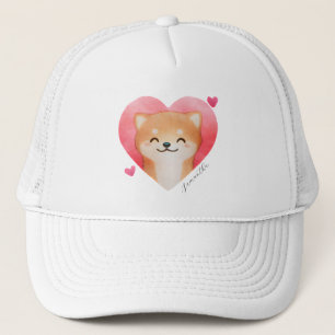 Cute Shiba Inu in een hart Trucker Pet
