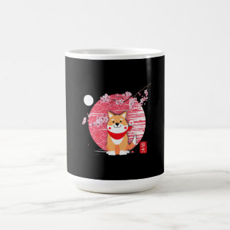 Cute Shiba Inu Kawaii Japanse Cherry Blossom Moon Magische Mok