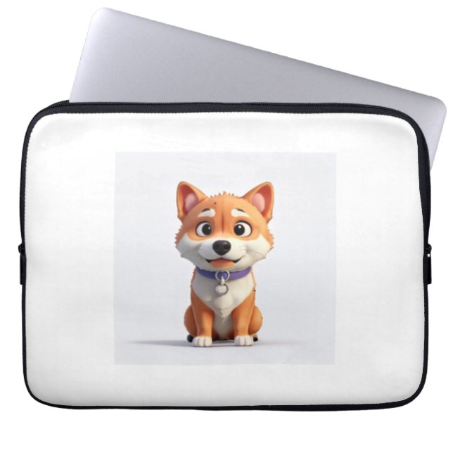 Cute Shiba Inu Laptop Sleeve (Voorkant)