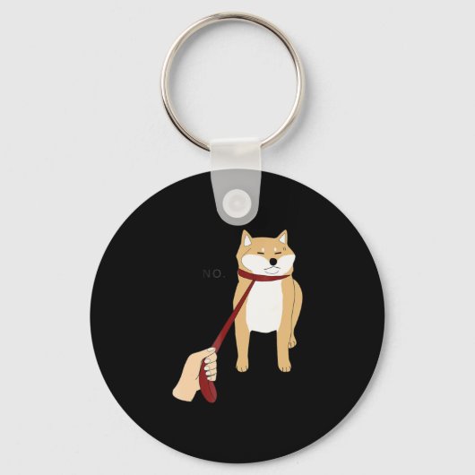 Cute Shiba Inu Nope - Doge Meme Sleutelhanger (Voorkant)
