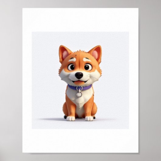 Cute Shiba Inu Poster (Voorkant)