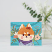 Cute Shiba Inu Pup Briefkaart (Staand voorkant)