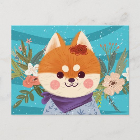 Cute Shiba Inu Pup Briefkaart (Voorkant)