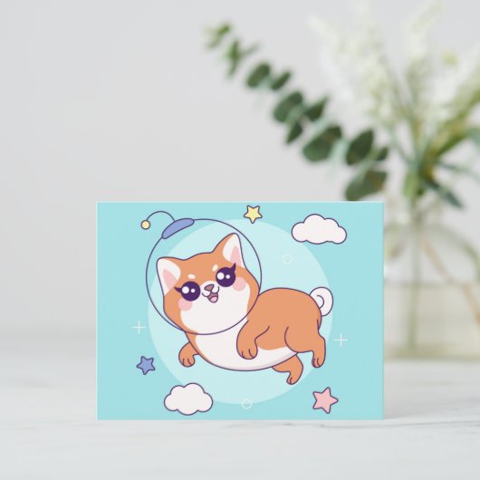 Cute Shiba Inu Pup Briefkaart (Staand voorkant)
