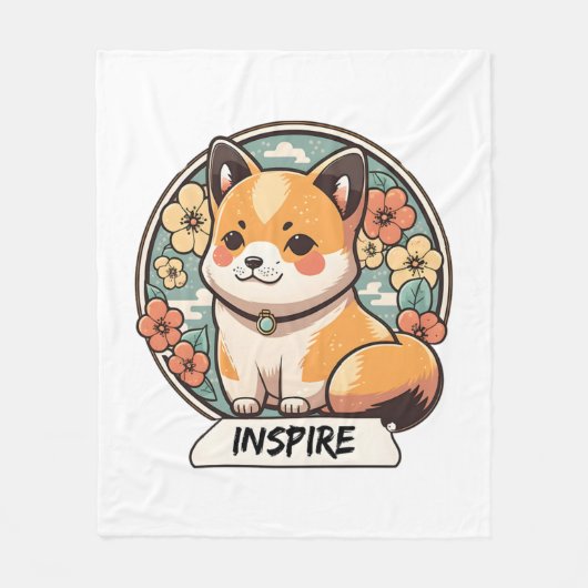 Cute Shiba Inu Pup Fleece Deken (Voorkant)