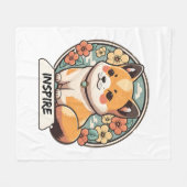 Cute Shiba Inu Pup Fleece Deken (Voorkant (Horizontaal))