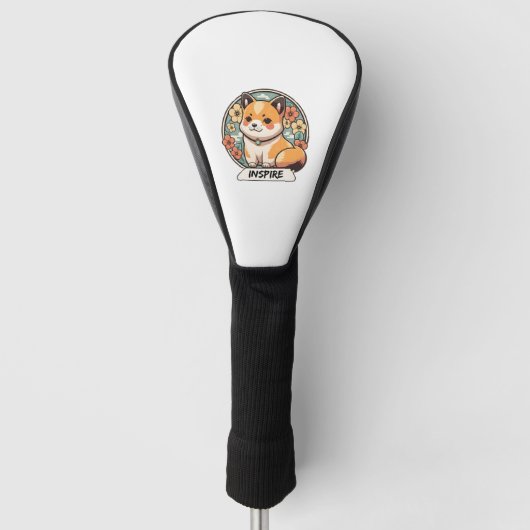 Cute Shiba Inu Pup Golfheadcover (Voorkant)