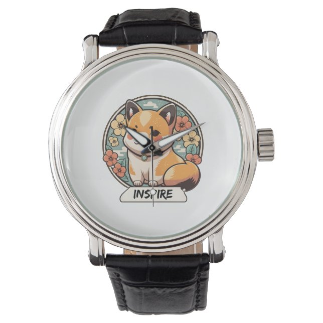 Cute Shiba Inu Pup Horloge (Voorkant)