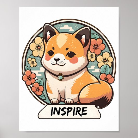 Cute Shiba Inu Pup Poster (Voorkant)