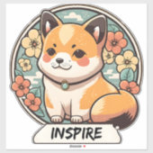 Cute Shiba Inu Pup Sticker (Vel)