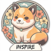 Cute Shiba Inu Pup Sticker (Voorkant)