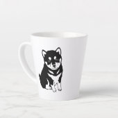 Cute Shiba Inu Puppy Art Latte Mok (Linkerhoek)