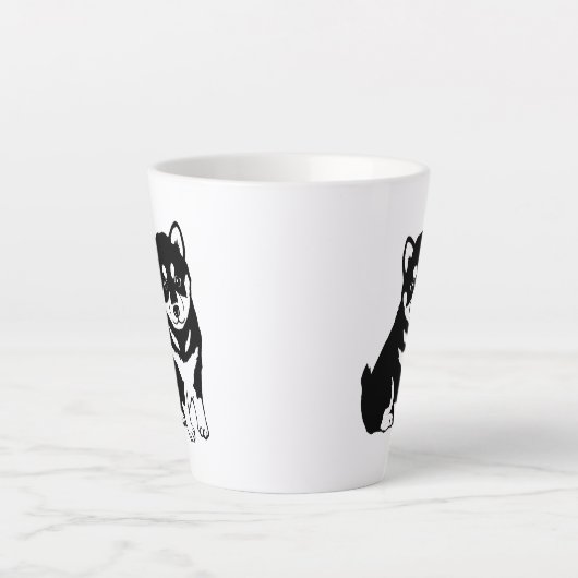Cute Shiba Inu Puppy Art Latte Mok (Voorkant)