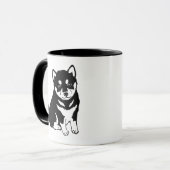 Cute Shiba Inu Puppy Art Mok (Voorkant links)
