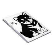 Cute Shiba Inu Puppy Art Monogram Notitieboek (Rechterzijde)