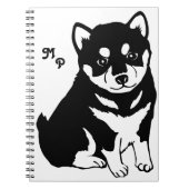 Cute Shiba Inu Puppy Art Monogram Notitieboek (Voorkant)