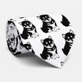 Cute Shiba Inu Puppy Art Patroon Stropdas (Opgerold)