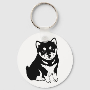 Cute Shiba Inu Puppy Art Sleutelhanger