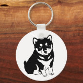 Cute Shiba Inu Puppy Art Sleutelhanger (Voorkant)