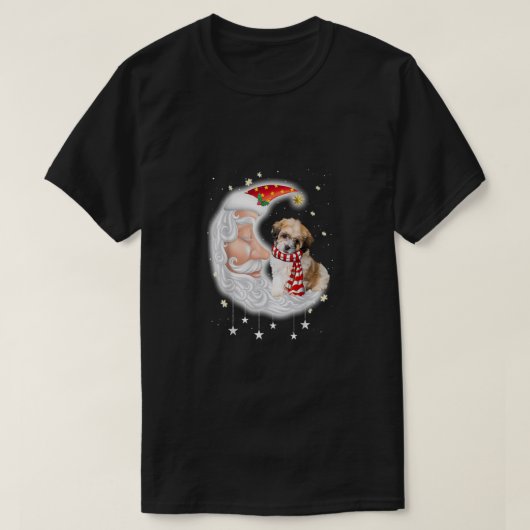 Cute Shichon met kerstcadeau Hondenliefhebber voor T-shirt (Design voorkant)