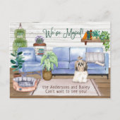Cute Shih Tsu Cozy New Home Moving Aankondigingskaart (Voorkant)
