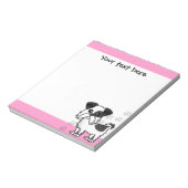 Cute Shih Tzu Black en White - Roze Notitieblok (Linkerzijde)