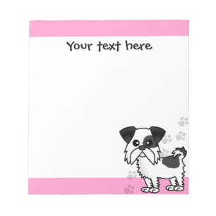 Cute Shih Tzu Black en White - Roze Notitieblok