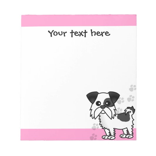 Cute Shih Tzu Black en White - Roze Notitieblok (Voorkant)