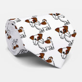 Cute Shih Tzu Cartoon Brown and White Stropdas (Opgerold)