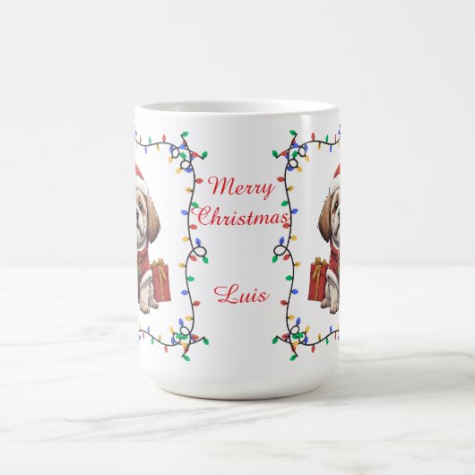 Cute Shih Tzu Christmas Mug Koffiemok (Center)