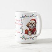 Cute Shih Tzu Christmas Mug Koffiemok (Voorkant rechts)